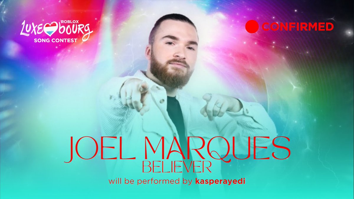 SongRoblox69383's tweet photo. 🇱🇺 Joel Marques' participation at the Roblox Luxembourg Song Contest 2024 has been confirmed. The participating entry is 'Believer'. 

https://t.co/GXQG0oEsUr https://t.co/nyNsjZGnRz