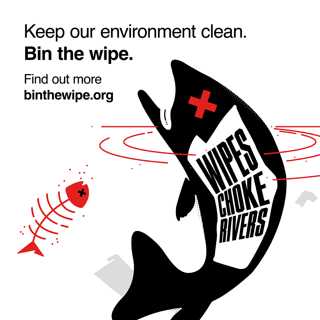 Did you know that flushing wet wipes down the loo means they can end up in rivers and seas. The plastic fibres in wet wipes can then be eaten by animals, and kill them. Put wet wipes in the bin, don't flush them down the toilet. Find out more: bit.ly/3XedKb1 #BinTheWipe