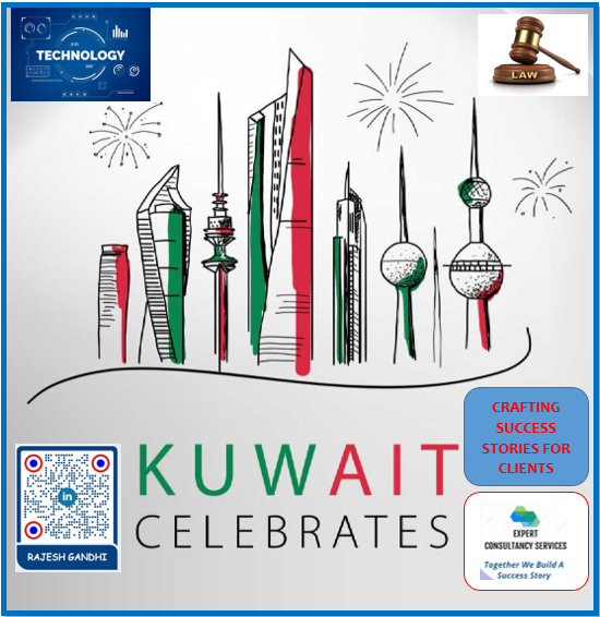 rajeshgandhi's tweet image. Greetings on the occasion of the National Day and the Liberation Anniversary.

Your technology, business, market research, alliance scouting and legal consultancy partner.

Our goal - Crafting Success Stories for YOU

#kuwaitnationalday #kdipa #kuwaitliberationday #law