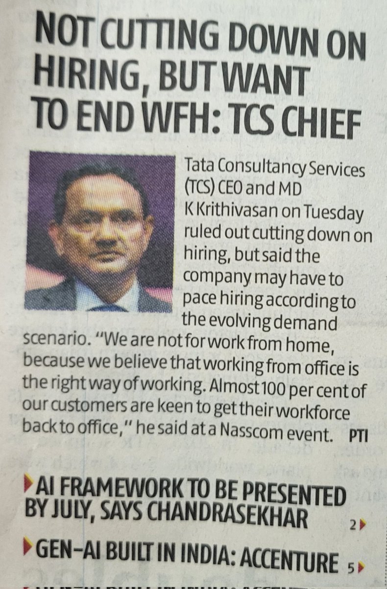 Why likes of #tcs ceo or #narayanmurthy say before media stuff like #70hours workday or ending #wfh as they could easily implement it in their cos., who will question them?

Simple- they want to influence other cos. ceo. So that their workforce don't find a better alternative.