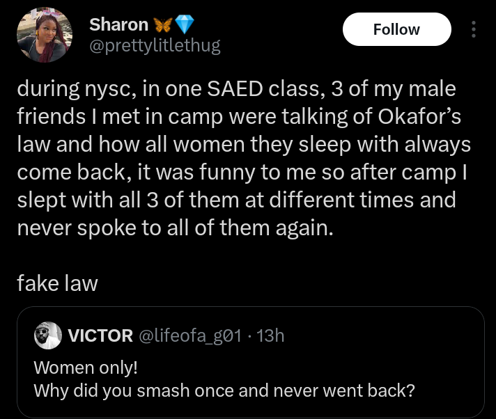 Echoez_of_tRuTh's tweet photo. See "wisdom" na
She slept with all three of them and "dumped" them😂😭

Guys, should we tell her?😂💔

Church NASA Okafor #IREvWAL De Gea Agba ECOWAS BVAS Esan Mali https://t.co/foePPDTSx6