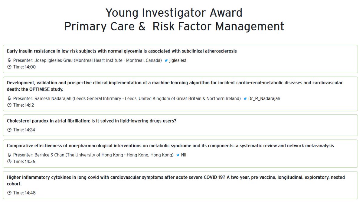 Giuseppe Biondi-Zoccai (@gbiondizoccai) on Twitter photo Young Investigator Award sessions are always a must-follow at congresses, and this holds even truer for this one focusing on primary care and risk factors at the upcoming ESC Preventive Cardiology 2024 Congress esc365.escardio.org/preventive-car… <a href="/jiglesies1/">Josep Iglesies-Grau (Better Prevent)</a> <a href="/Dr_R_Nadarajah/">Ramesh Nadarajah</a> <a href="/EAPCPresident/">EAPCPresident</a> Young Investigator Award sessions are always a must-follow at congresses, and this holds even truer for this one focusing on primary care and risk factors at the upcoming ESC Preventive Cardiology 2024 Congress esc365.escardio.org/preventive-car… <a href="/jiglesies1/">Josep Iglesies-Grau (Better Prevent)</a> <a href="/Dr_R_Nadarajah/">Ramesh Nadarajah</a> <a href="/EAPCPresident/">EAPCPresident</a>