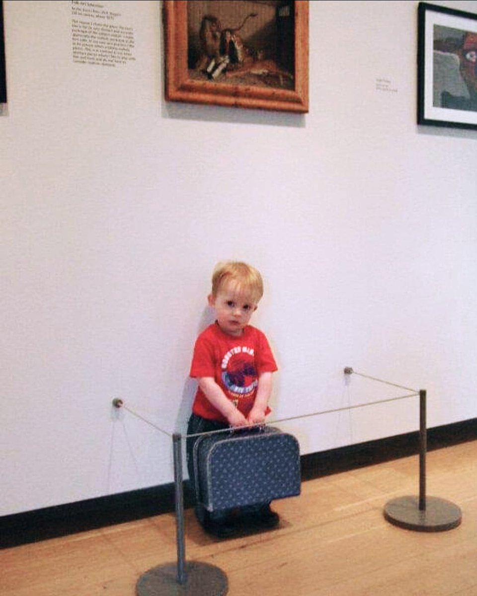 Just found this from over 10yrs ago, my son breaking gallery rules. Shocked now to realise the work he chose is In The Lion's Den @ComptonVerney. That pic is currently central to 2 yrs of my #WeRoar work with people in UK & US prisons with @umichPCAP @Novuschange @ace_national 👀