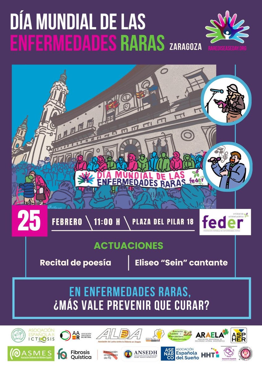 Aspher Aragón (@aspher_aragon) on Twitter photo Día de las enfermedades raras 2024 hoy en la Plaza del Pilar de Zaragoza <a href="/FEDER_ONG/">FEDER | Enfermedades Raras</a> Día de las enfermedades raras 2024 hoy en la Plaza del Pilar de Zaragoza <a href="/FEDER_ONG/">FEDER | Enfermedades Raras</a>