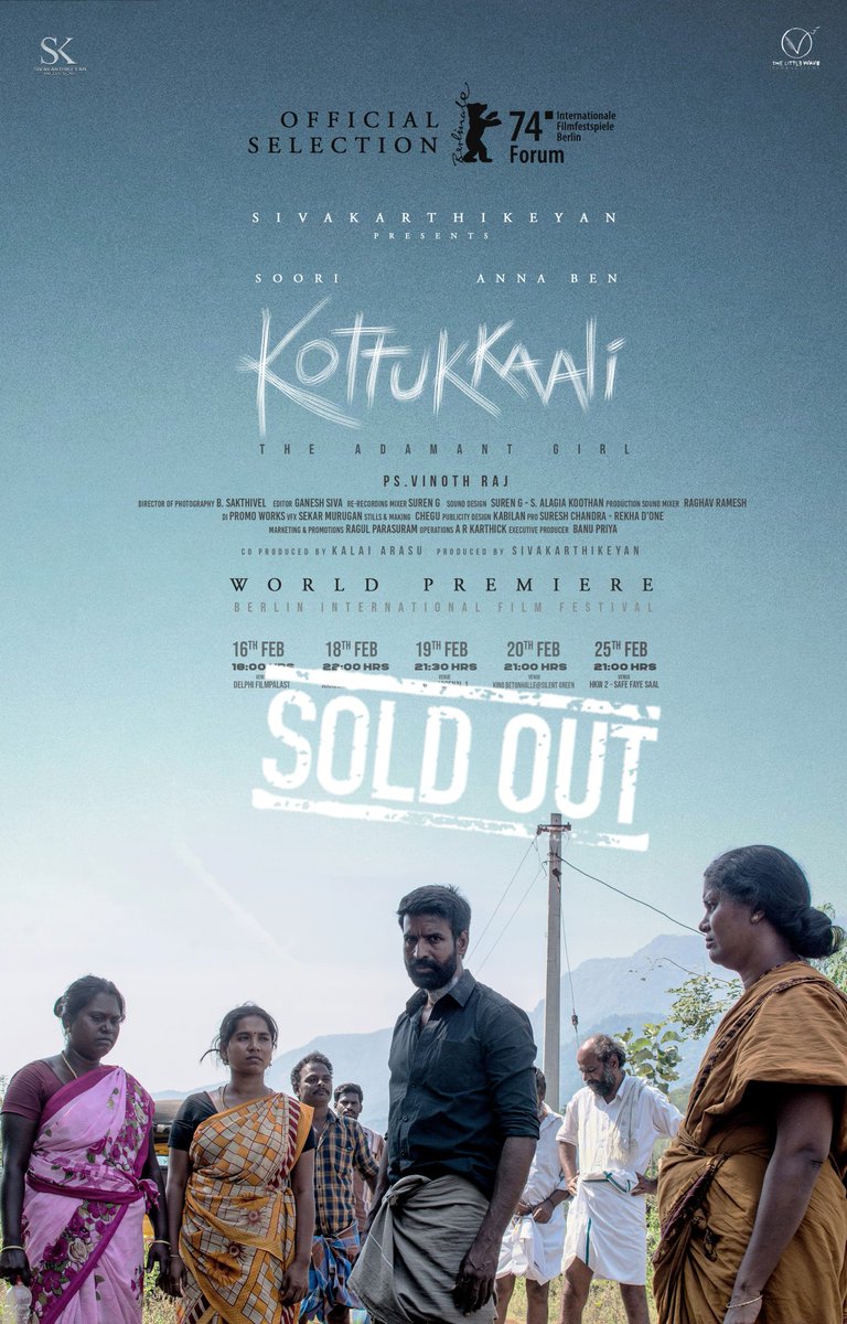 All five shows of #Kottukkaali at @berlinale were sold out. The film has received a phenomenal audience response. #Kottukkaali #KottukkaaliAtBerlinale #Berlinale #BerlinaleForum #BerlinaleForum2024 @BerlinaleForum @Siva_Kartikeyan @KalaiArasu_ @SKProdOffl @sooriofficial…