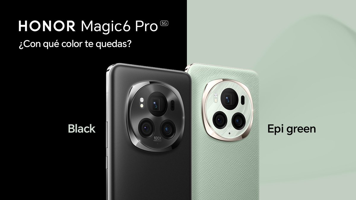 🎁 SORTEAZO con PREMIAZO🎁 🔃 SOLO HAZ RT Y CONTESTA TU COLOR FAVORITO CON EL HT #HONORMagic6 PARA GANAR: 🖤Black 💚Green 🛒HONOR Magic6 Pro ya disponible en hihonor.com/es/ #HONORMWC24 | #DiscoverTheMagic📷 | #MWC24