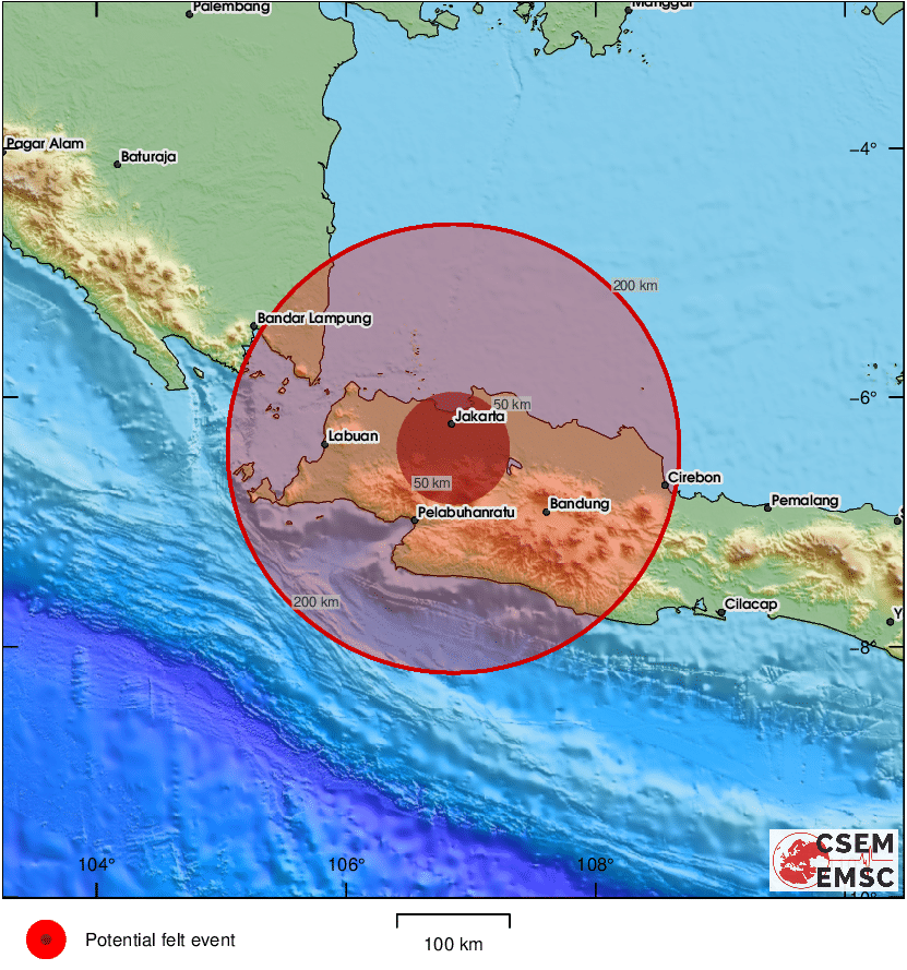 #Earthquake (#gempa) possibly felt 36 sec ago in #Indonesia. Felt it? Tell us via:
📱emsc-csem.org/lastquake/how_…
🌐m.emsc.eu
🖥emsc-csem.org
⚠ Automatic crowdsourced detection, not seismically verified yet. More info soon!