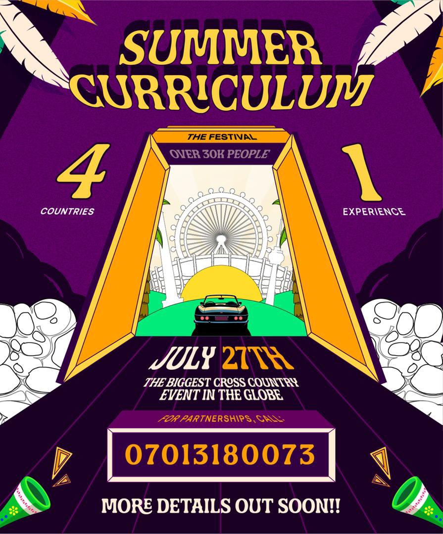 IT IS HAPPENING 🥳⚡️🎊

The summer curriculum will be shutting down 4 countries in one day. 🌍💫

This is the one you can not afford to miss 🍾⚡️🔋

SAVE THE DATE 
BRACE YOURSELF 
ITS ABOUT TO BE MOVIE

For partnership, sponsorship or to join this ship, send a DM.