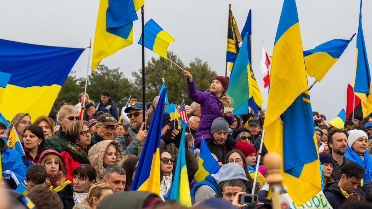 Photos from a protest for Ukraine outside the Lincoln Memorial on Saturday, Feb. 24, 2024.

It has been two years since the beginning of Russia’s invasion in Ukraine.
