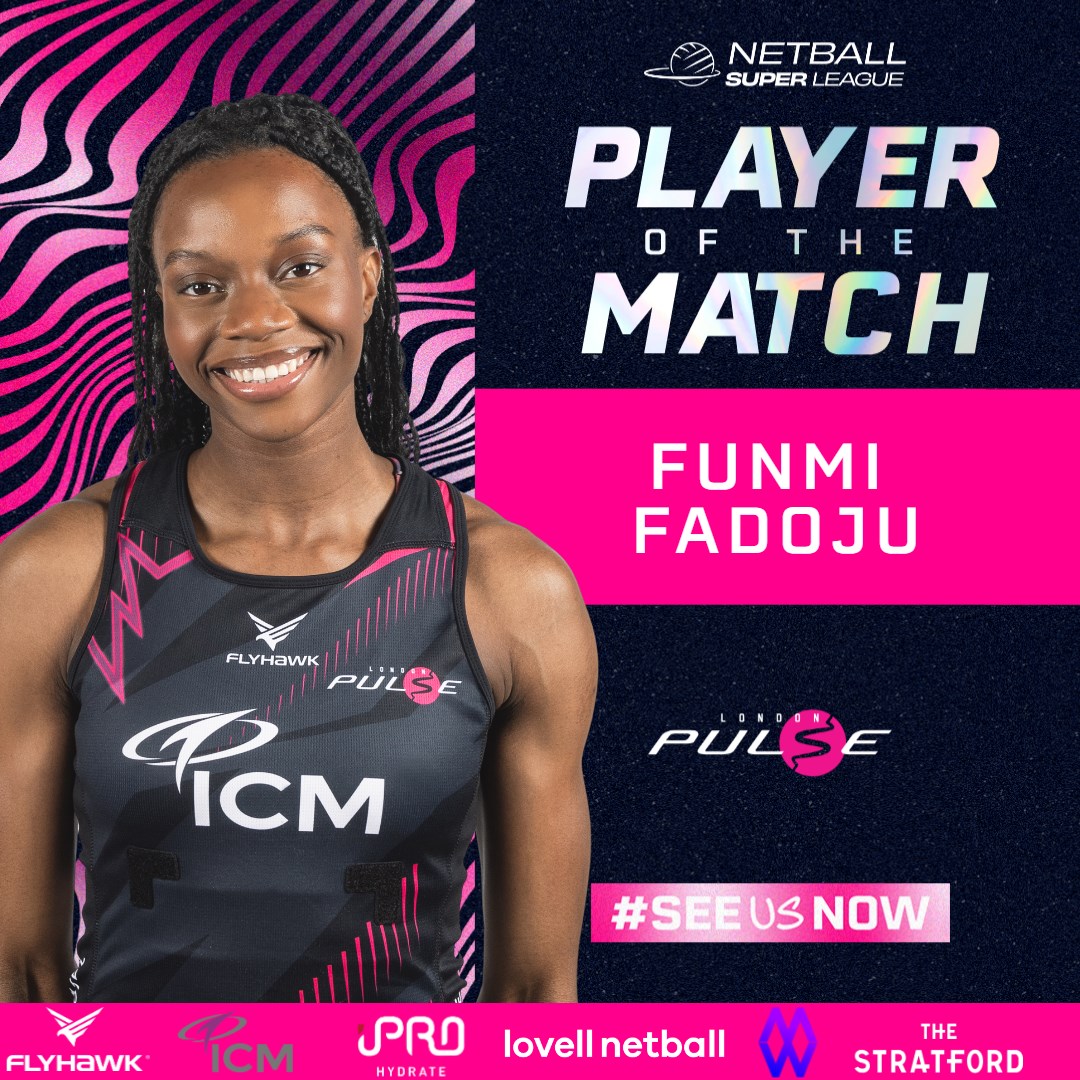 London Pulse Netball (@pulse_netball) on Twitter photo The Pulse Player of the Match in yesterday's win v Surrey Storm was of course - <a href="/FadojuFunmi/">Funmi Fadoju</a> The Pulse Player of the Match in yesterday's win v Surrey Storm was of course - <a href="/FadojuFunmi/">Funmi Fadoju</a>