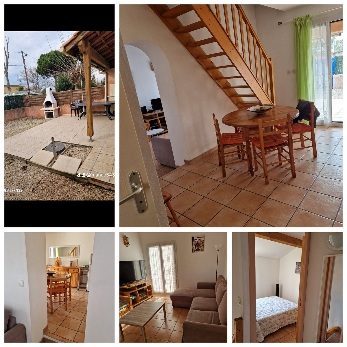 Profitez en famille de ce fabuleux logement qui offre de bons moments en perspective
Petite maison meublé parking extérieur,située dans une résidence sécurisé . Elle se compose d’un salon une cuisine ,deux chambres a l étage une salle de bain et WC séparé une terrasse.