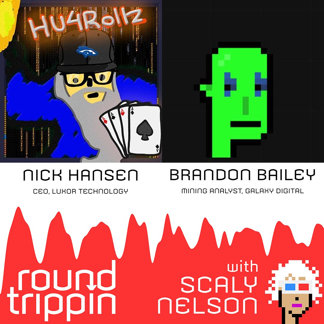 RoundTrippinPod's tweet photo. Our new episode focuses on Bitcoin - Ordinals, Inscriptions, and @rodarmor's forthcoming Runes token standard

with

@hash_bender - CEO of @LuxorTechnology (inscribed the first 4MB @taprootwizards)

@bitcoinbeezy - Mining Analyst at @galaxyhq and avid collector 

Links below https://t.co/NCTAAxdQey