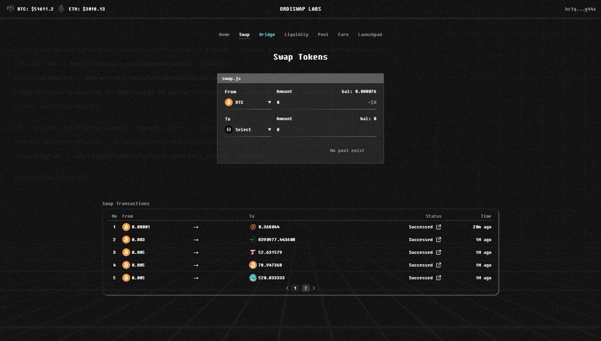 Ordiswap (@ordiswaplabs) on Twitter photo So thats a Native L1 BRC-20 Swap completed in < 10 Minutes 🏁🤯
- 0.87$ Fee Basis
- 2 Block Processing Time
- BTC ⏩ .COM (BRC20) in one-step
We did it, <a href="/Uniswap/">Uniswap Labs 🦄</a> on $BTC 🦄🧪
History in the making.
So how does this happen ?
TL;DR we have rebuilt the function of the So thats a Native L1 BRC-20 Swap completed in < 10 Minutes 🏁🤯
- 0.87$ Fee Basis
- 2 Block Processing Time
- BTC ⏩ .COM (BRC20) in one-step
We did it, <a href="/Uniswap/">Uniswap Labs 🦄</a> on $BTC 🦄🧪
History in the making.
So how does this happen ?
TL;DR we have rebuilt the function of the