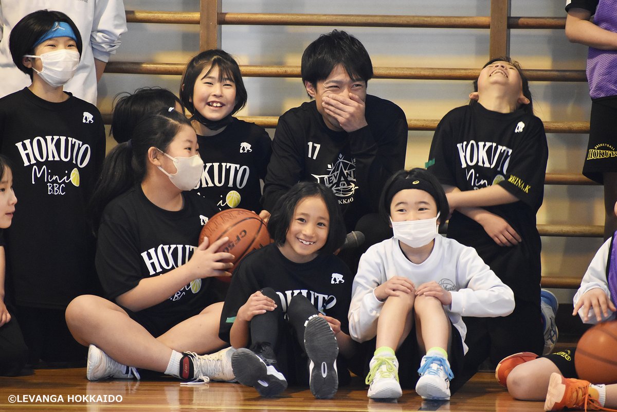 本日、#中野司 選手、#島谷怜 選手、#綿貫瞬 選手が、北都ミニバス少年
