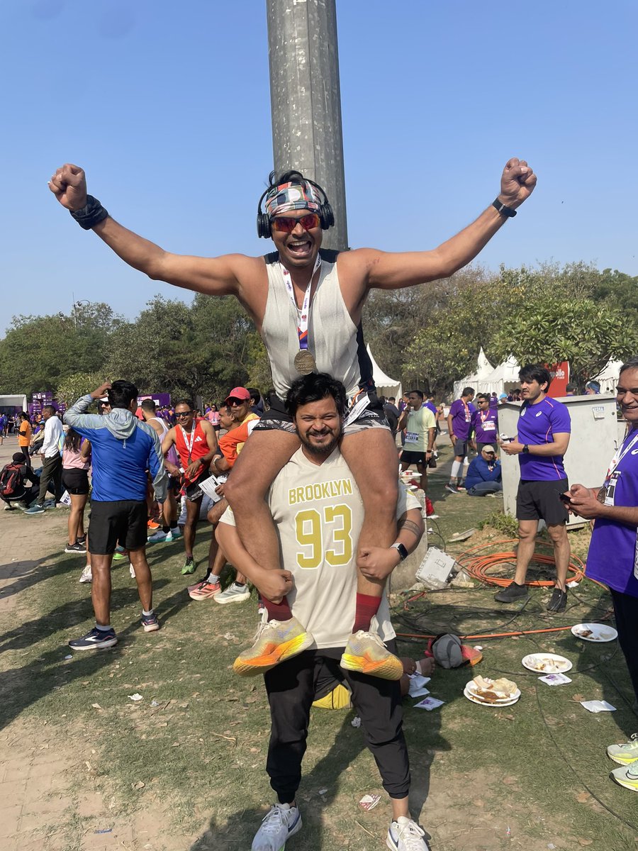athleteshahi's tweet image. Achieved my Personal best in #NewDelhiMarathon 2024. Great weather, superb support in route and bad run of #TMM2024 made it happen #sohappy Next target #Khardungla2024
