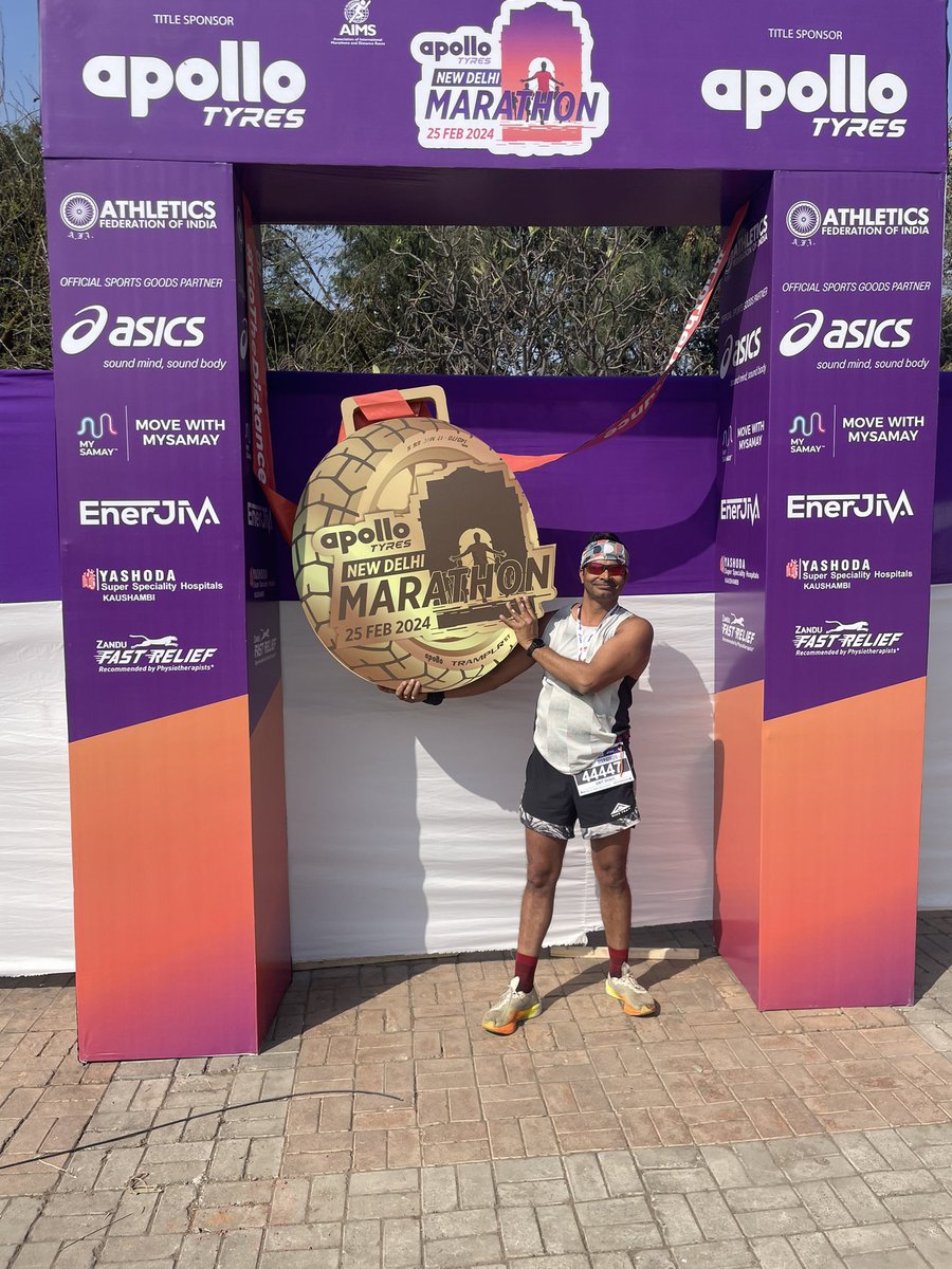 athleteshahi's tweet image. Achieved my Personal best in #NewDelhiMarathon 2024. Great weather, superb support in route and bad run of #TMM2024 made it happen #sohappy Next target #Khardungla2024