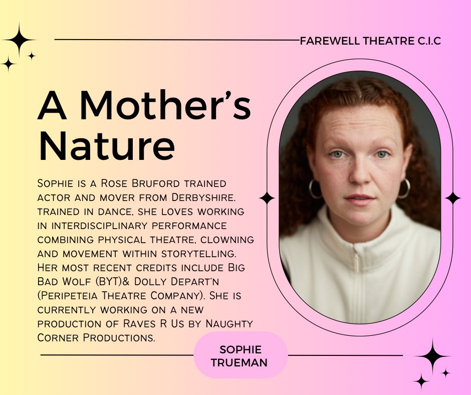 CompanyFarewell's tweet photo. First one for “A Mother’s Nature”- An Evening with Nick Maynard is Sophie. 
Ticket link: https://t.co/Gr0qHlzp0n
#shortplay #newwriting #scenes
@SophieTrueman @NickMaynardUK @53two https://t.co/eCrOTuSMUU