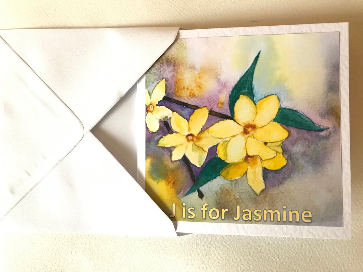 Y is for Yellow Jasmine here’s a handmade watercolour lovely large card for a milestone birthday cardsbymormorjan.etsy.com/listing/988096… #MHHSBD #UKGiftHour #UKGiftAM #shopindie #SBS #SMILEtt23 #CraftBizParty ⁦@TheCraftersUK⁩
