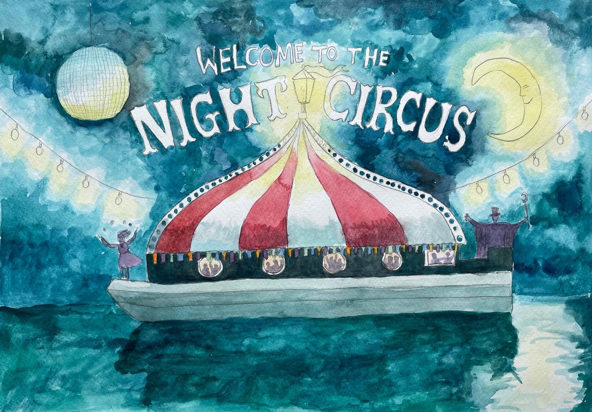 A small gift I came up with for a themed party I attended on a barge 🌊🎪 Trying to spend more time doing quick painting for the joy, and to share with others 😊 I find it easy to get stuck in a 'serious drawing'/'commissioned projects' mindset. Drawing is fun... duh 🫠