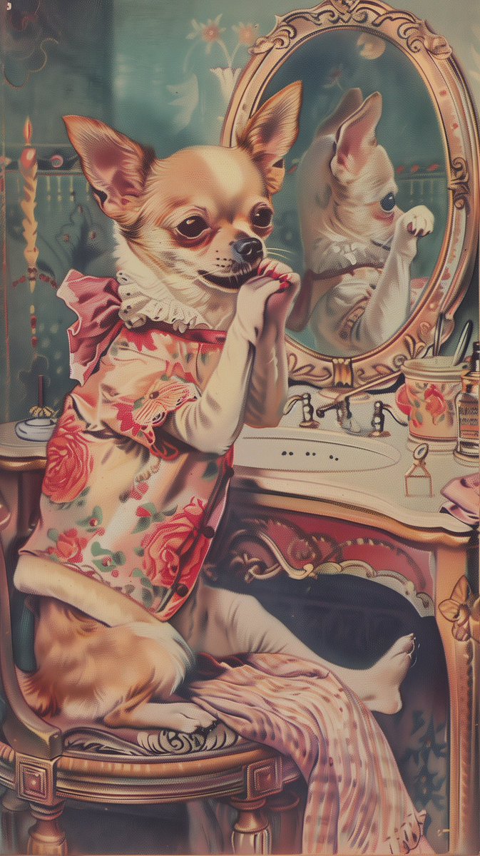 heck1969's tweet photo. FRENCH ARTDECO POSTCARD
1. #DailyFun: Chihuahua dog
2+3. #AIPortrait
4. Mythical: #Isis #Goddess #EgyptianReligion

Prompt by: @tar55, https://t.co/x6UStClGz5 (Midjourney Explore Page, 2024-02-20)
More Midjourney Art => https://t.co/P3GhLWfFg0 https://t.co/Y2LCULu4AR