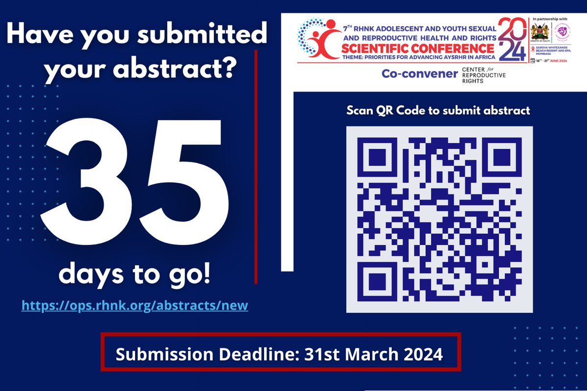 rhnkorg's tweet photo. Hey amazing people!
Only 35 days left!
Let's keep the momentum going!
Let's keep those reminders rolling!
Don't forget to send in your Abstract!
The sooner you submit, the sooner you'll receive feedback.
#RHNKConference2024
Submit your abstract here 👇👇👇 https://t.co/DI5ULCO7WD https://t.co/by6Iz7xk9R