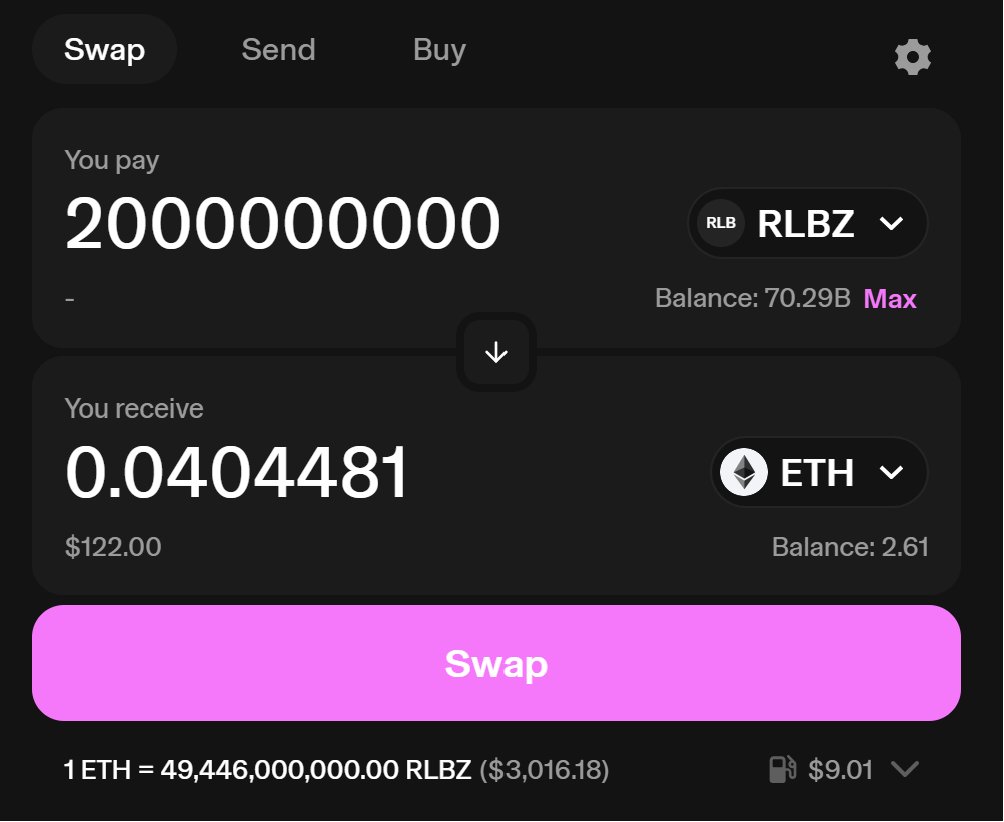 #GM Happy Sunday!

Sunday Funday Promotion! 🎁

Buy 2B worth of $RLBZ today and receive a FREE OG RugDollz NFT Airdrop!

But be quick, the price is rising fast!

Buy exclusively from Uniswap (link in next post)

Paste $RLBZ contract address: