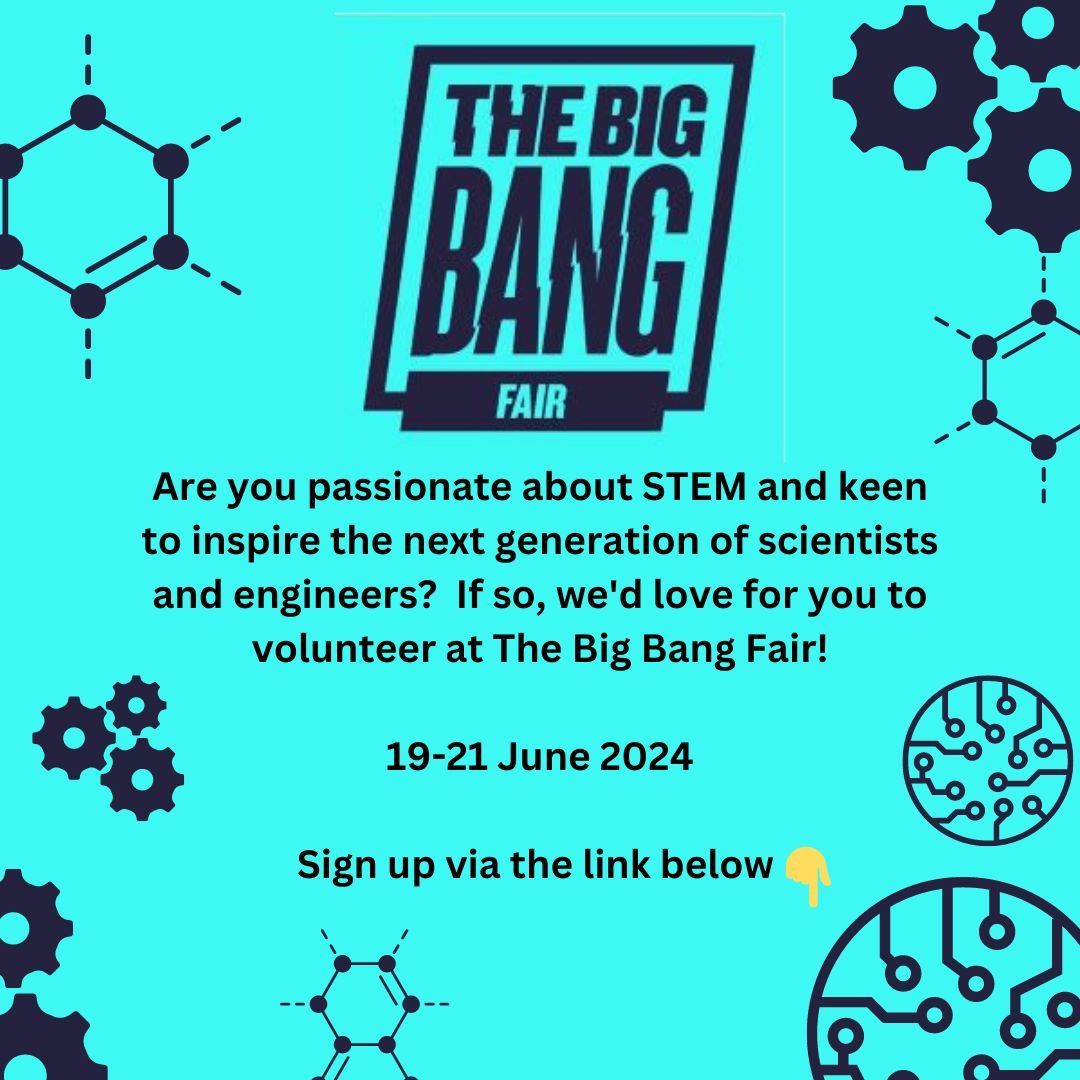 By volunteering just one day at the Big Bang Fair, you get to interact with, and be inspired by, thousands of young people. Network with other STEM professionals and be energised by the sights, sounds around you! Sign up here: buff.ly/3URp53c #IamBCU #BCUVolunteering