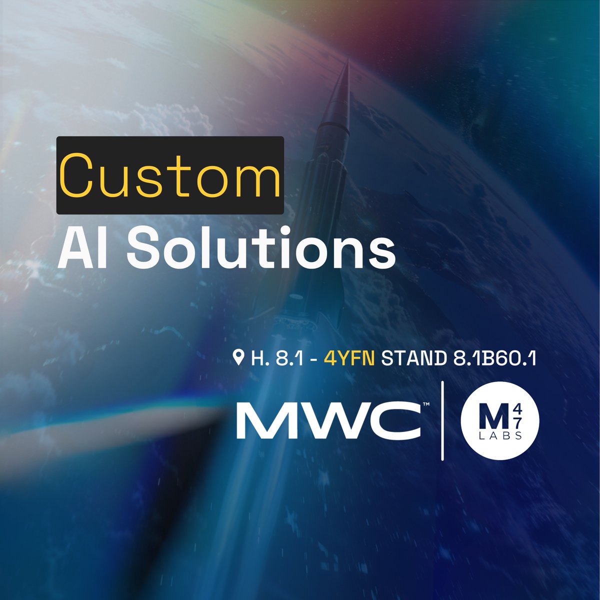 Want to Transform your business with AI? 💡
Discover how we streamline doc. management, enhance customer experiences, and propel sustainable growth! 

Join us at the #MWC24: 
📍 4YFN - H.8.1 Stand 8.1B60.1 - North Entrance
🗓️ February 26th - 29th

 #GenerativeAI #LLMs #M47Labs