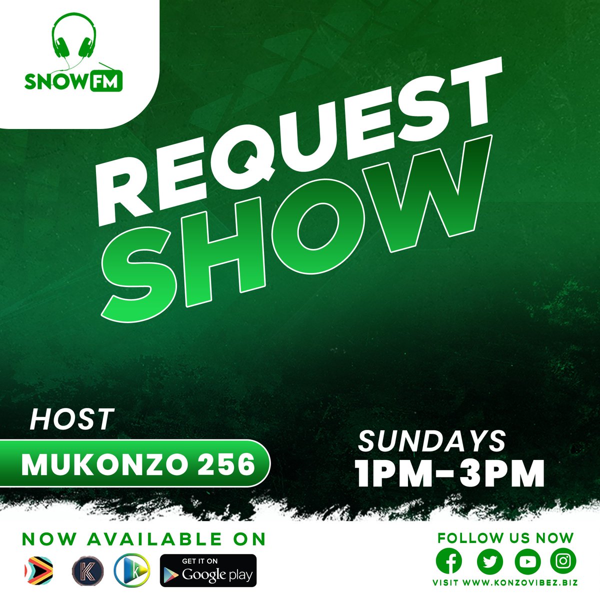 SnowFmKasese's tweet photo. ON AIR: Request Show with Mukonzo 256  1-3PM

Strictly Rwenzori Music, drop your requests in the comments section or send your voice notes on Whatsapp +256726153227

Download the Snow FM Kasese App from Google Play 

Snow FM is available on Konzo Mobi App https://t.co/B56597o8Hv