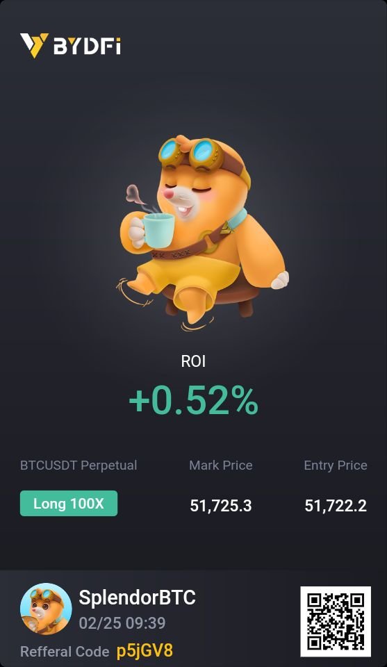 SplendorBTCtv's tweet image. Long BTC at CMP

TP 
1️⃣51,800
2️⃣51,900
3️⃣52,000
4️⃣52,100
5️⃣52,200

Stop loss @51400

Join TG for more signal 👇👇
t.me/btcboyznation1…

#futuretrader #trader #forex #newsignal #btcboyz