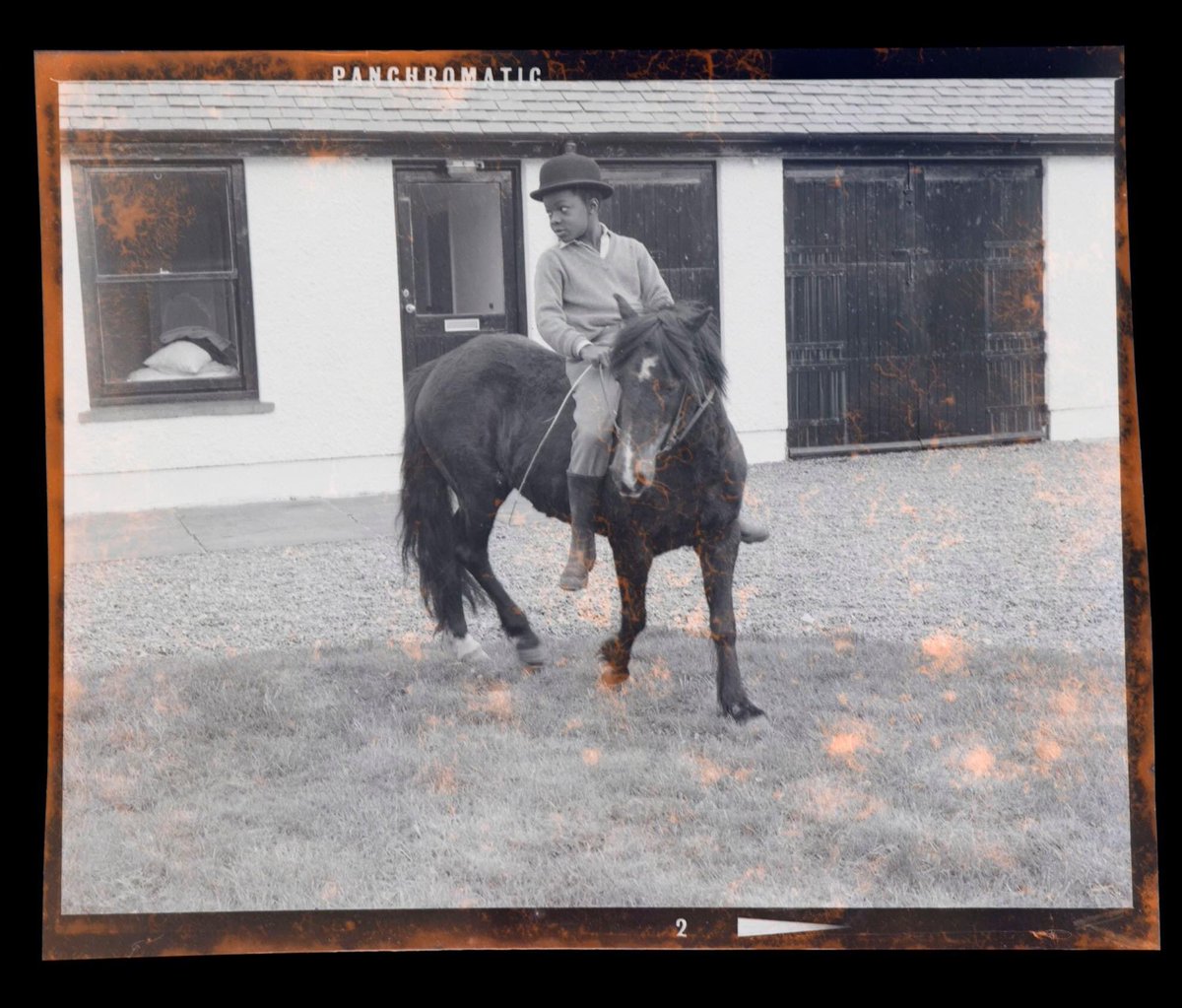 'Ronnie on Brownie', April 18 1964. Kabaka Ronald Edward Frederick Kimera Muwenda Mutebi II photographed in Kenmare, Ireland by dr. A.T. Schofield. See more: instagram.com/p/C3w9kwfLa7W/…