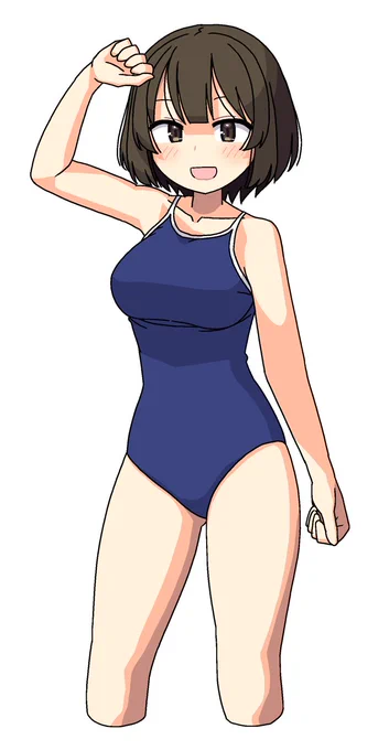 ワンドロを試みた(10分オーバー)競スクさん#スク水 