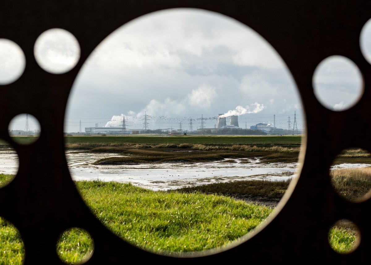 Today children, we're going to look through the round window. What do we see? #industriallandscape #hartlepool #northeast #naturereserve #landscapephotography #industry #powerstation