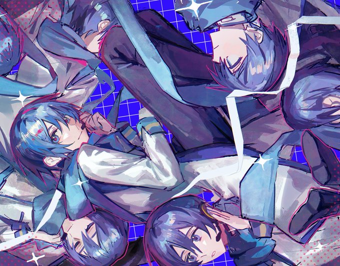 「blue hair upside-down」 illustration images(Latest)