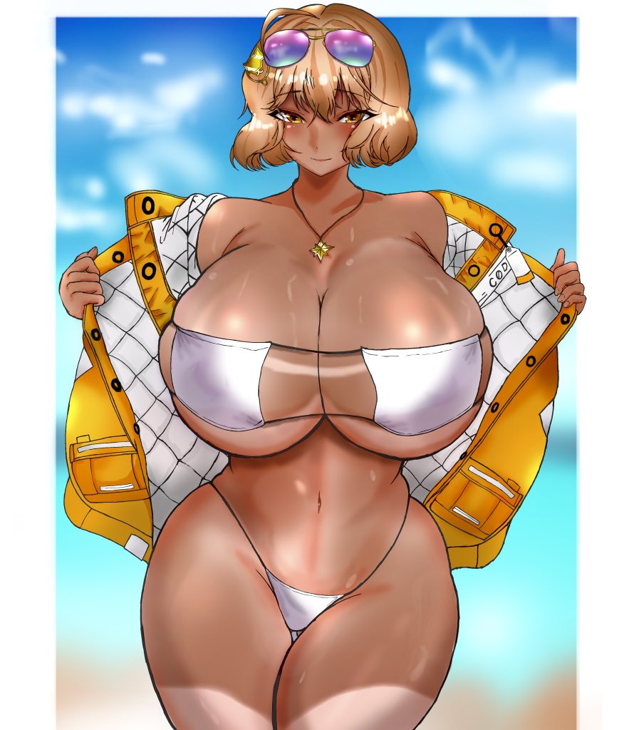 これは気まぐれで描いてみたアニスの日焼け差分……

#NIKKE 