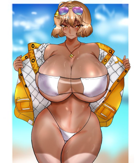 これは気まぐれで描いてみたアニスの日焼け差分……

#NIKKE 