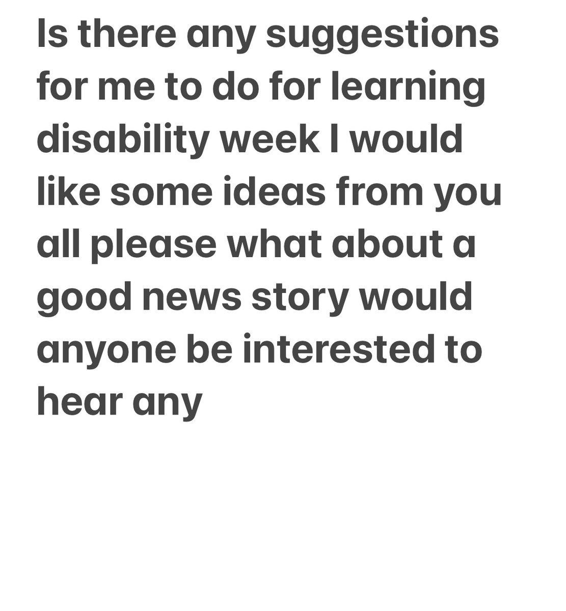 Cath Horbury (@catherinehorbu3) on Twitter photo Hi it’s cath here I would like some suggestions of what I could do for “learning disability week” this year <a href="/LisaWillcox3/">Lisa Willcox</a> I would like to be involved in learning disability week for the partnership board again but will need to avoid my working days though Hi it’s cath here I would like some suggestions of what I could do for “learning disability week” this year <a href="/LisaWillcox3/">Lisa Willcox</a> I would like to be involved in learning disability week for the partnership board again but will need to avoid my working days though