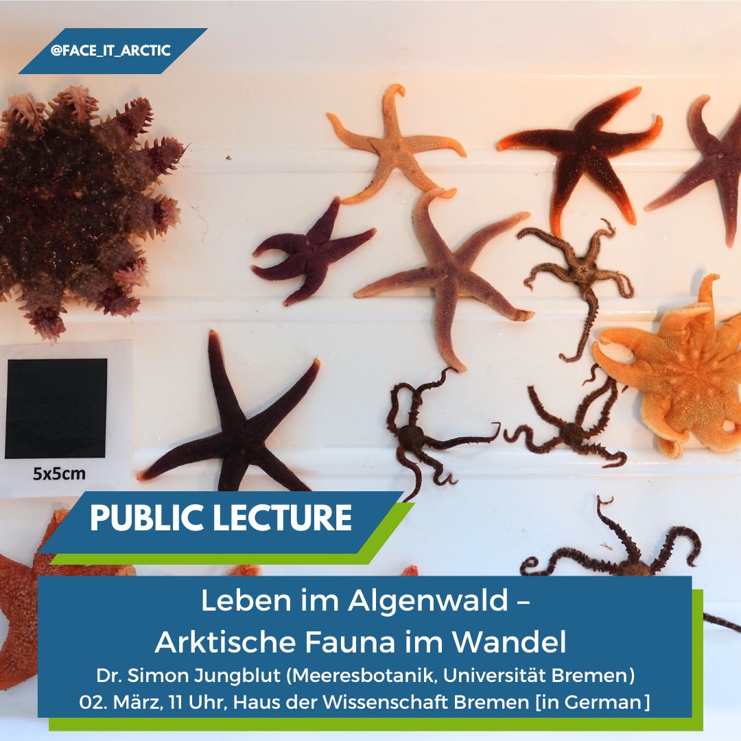 [in German] Am Samstag, 02. März, 11 Uhr, wird @FACEITArctic Projektmanager @SimonJungblut (#UniBremen) im Haus der Wissenschaft #Bremen über seine Arbeit im #Kongsfjord, #Spitzbergen #Arktis berichten. Eintritt frei! @EUPolarCluster Weitere Vorträge: face-it-project.eu/2023/09/01/wae…