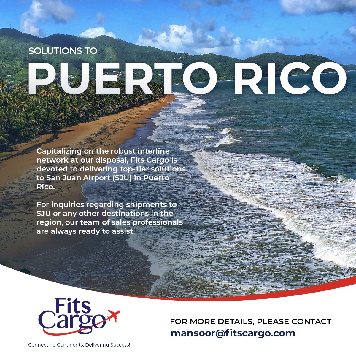 For any Air export shipments from BOM, COK or GOI to Luis Muñoz Marín International Airport (SJU), Puerto Rico, please feel free to contact me on mansoor@fitscargo.com #Aircargo #Export #Airfreight #import #logistics #Freightforwarding #Supplychain #Pharma #Chemicals #dgcargo