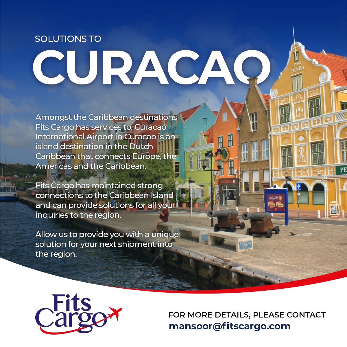 For any Air exports from BOM, COK or GOI to Curacao International Airport (CUR), please feel free to contact me on mansoor@fitscargo.com #Aircargo #Export #Airfreight #import #logistics #Freightforwarding #Supplychain #Pharma #Chemicals #DGcargo