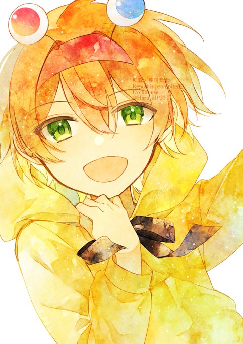 「green eyes yellow hoodie」 illustration images(Latest)