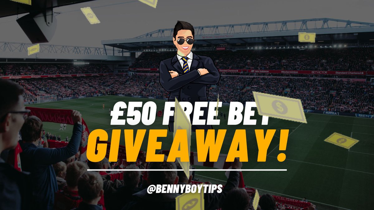 🎁£50 Free Bet Giveaway!

I'm giving away £50 worth of free bets to some followers.

To Enter:

1️⃣Hit LIKE on my pinned (x1 Entry)
2️⃣Hit RT my pinned (x2 Entry)

⏰Winners announced this afternoon!

18+ BeGambleAware