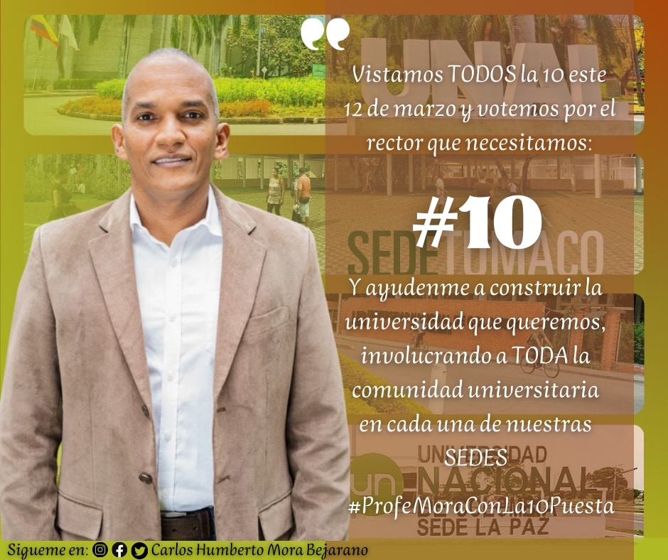 chmorab's tweet image. #RectorMoraConLa10PuestaParaElCrecimientoDeLaUniversidadDesdeLosTerritorios 
Vota 10
