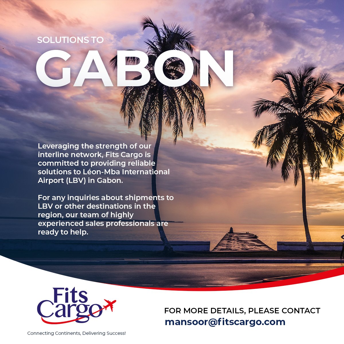For any Air export shipments from BOM, COK or GOI to Libreville (LBV), Gabon, please feel free to contact me on mansoor@fitscargo.com #Aircargo #Export #Airfreight #import #logistics #Freightforwarding #Supplychain #Pharmaexport #Bamako #Mali #PharmaceuticalManufacturing
