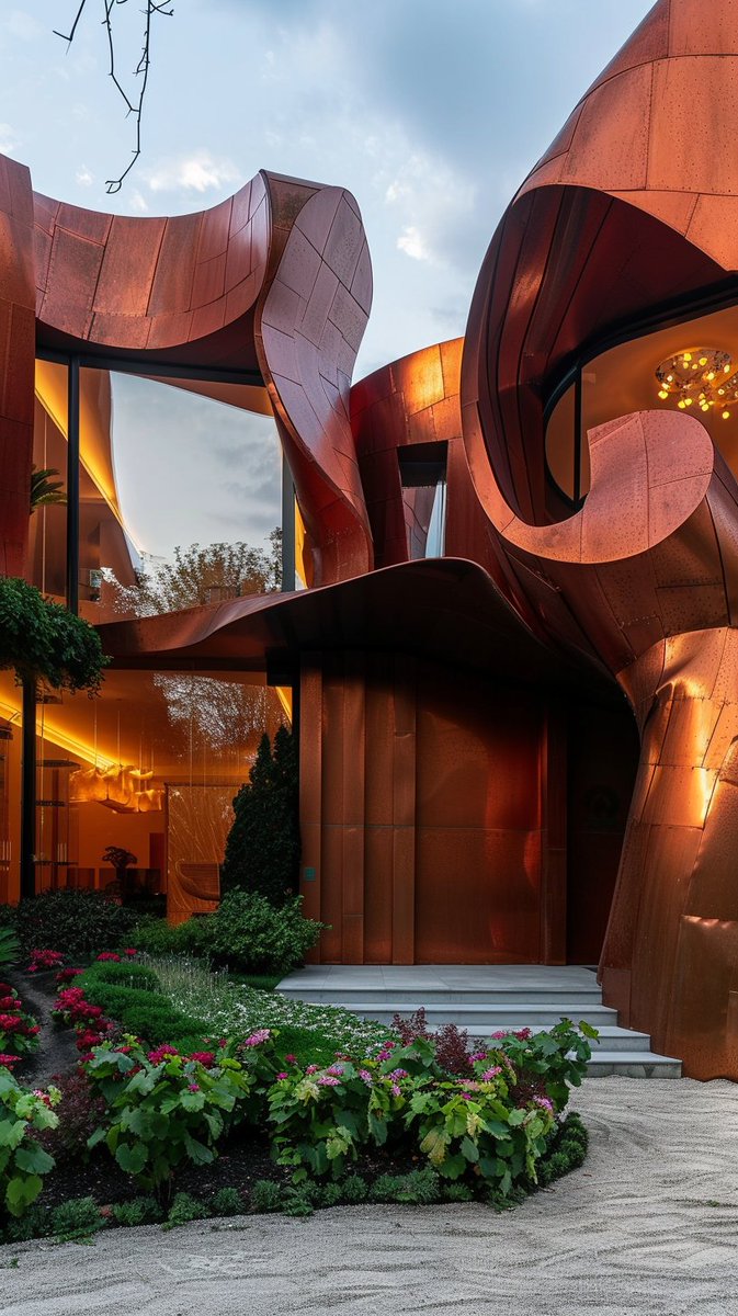 MastersNitish's tweet image. Titanium panels cascade and curve, capturing the essence of a vibrant palette. 

Reflecting hues of wine, burgundy reds, purples, and terracotta, they dance in the light, evoking a sense of elegance and dynamism.

#DynamicDesigns #ArchitecturalElegance #ColorfulCreations 🏗️🌈