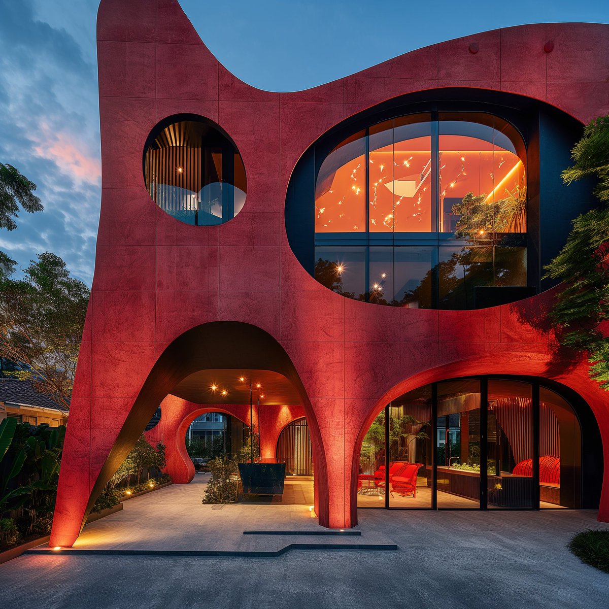 MastersNitish's tweet image. Titanium panels cascade and curve, capturing the essence of a vibrant palette. 

Reflecting hues of wine, burgundy reds, purples, and terracotta, they dance in the light, evoking a sense of elegance and dynamism.

#DynamicDesigns #ArchitecturalElegance #ColorfulCreations 🏗️🌈