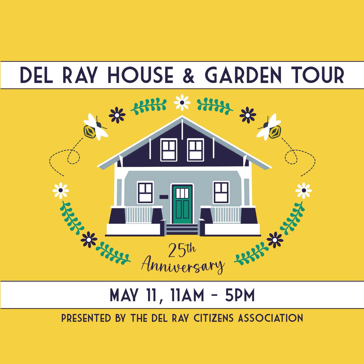 🌺 We’re excited to announce the Del Ray House and Garden Tour will be back this year! 🏡 Tickets for the tour on Saturday, May 11 will be available soon. Want to help out as a volunteer? Email hgtour@delraycitizens.org.