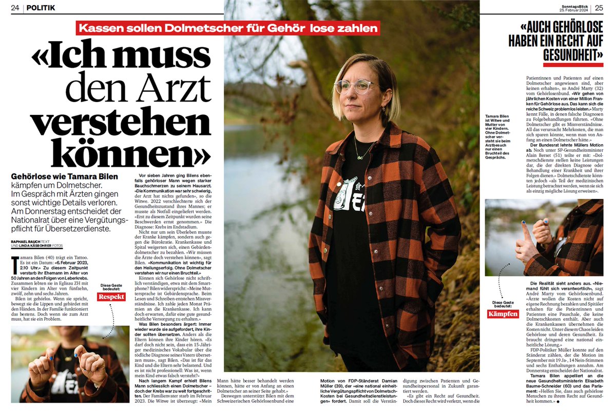 André Marty (@andre_marty_) on Twitter photo «Es darf doch nicht sein, dass ein 15-Jähriger die tödliche Diagnose seines Vaters übersetzen muss». Tamaras tragische Geschichte zeigt: Dolmetscher retten Leben.
Der #NR muss die Motion 23.3673 annehmen, um das Problem zu lösen.
<a href="/Damian_Mueller_/">Damian Müller</a> @FWasserfallen <a href="/Ch_Lohr/">Christian Lohr</a> <a href="/sgbfss/">SGB-FSS</a> «Es darf doch nicht sein, dass ein 15-Jähriger die tödliche Diagnose seines Vaters übersetzen muss». Tamaras tragische Geschichte zeigt: Dolmetscher retten Leben.
Der #NR muss die Motion 23.3673 annehmen, um das Problem zu lösen.
<a href="/Damian_Mueller_/">Damian Müller</a> @FWasserfallen <a href="/Ch_Lohr/">Christian Lohr</a> <a href="/sgbfss/">SGB-FSS</a>