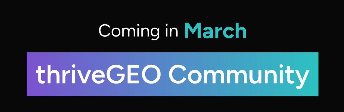 🧵We are opening the doors to our thriveGEO Community in March! We are...

🌐 Bringing together #geospatial professionals for #networking and professional development.

📤 Breaking down silos with members from diff geographic and domain backgrounds

#eochat #gischat
