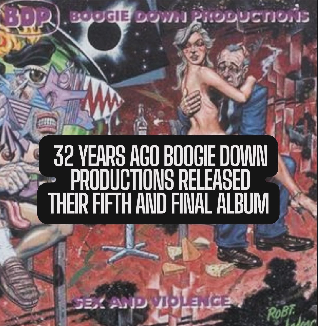 32 years ago Boogie Down Productions released their 5th and final album. ‘Sex and Violence’. The album included the singles “13 and Good', “Duck Down'and “We in There' Production was handled by KRS-One, Pal Joey, Prince Paul and more. Salute BDP #Hiphop #Hiphopandculture #Rap